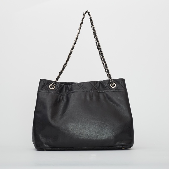 CHANEL VINTAGE CAVIAR BLACK LEATHER GRAND SHOPPING TOTE LARGE - Picture 2 of 11